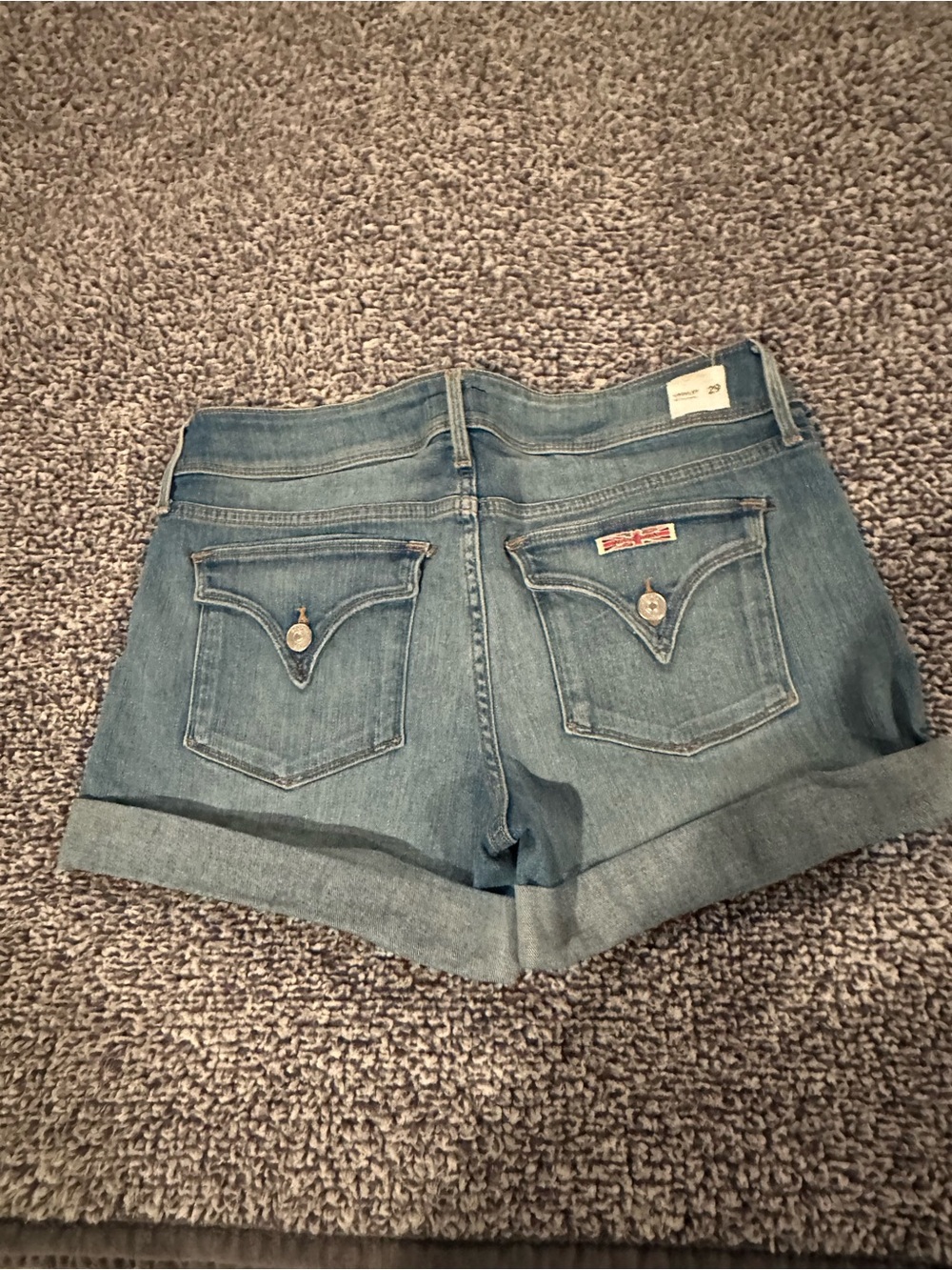 Hudson Jeans Light Blue Cuffed Denim Shorts
